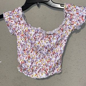 Crop top and slit pants